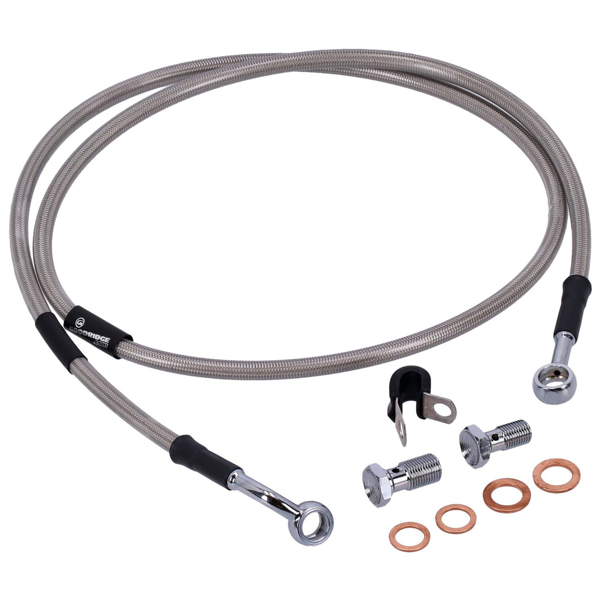 MCS by Goodridge brake line front stainless clear coated