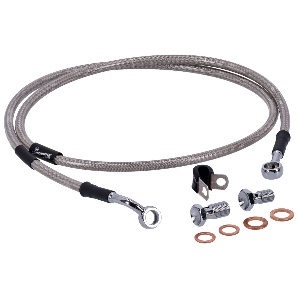 MCS by Goodridge brake line front stainless clear coated