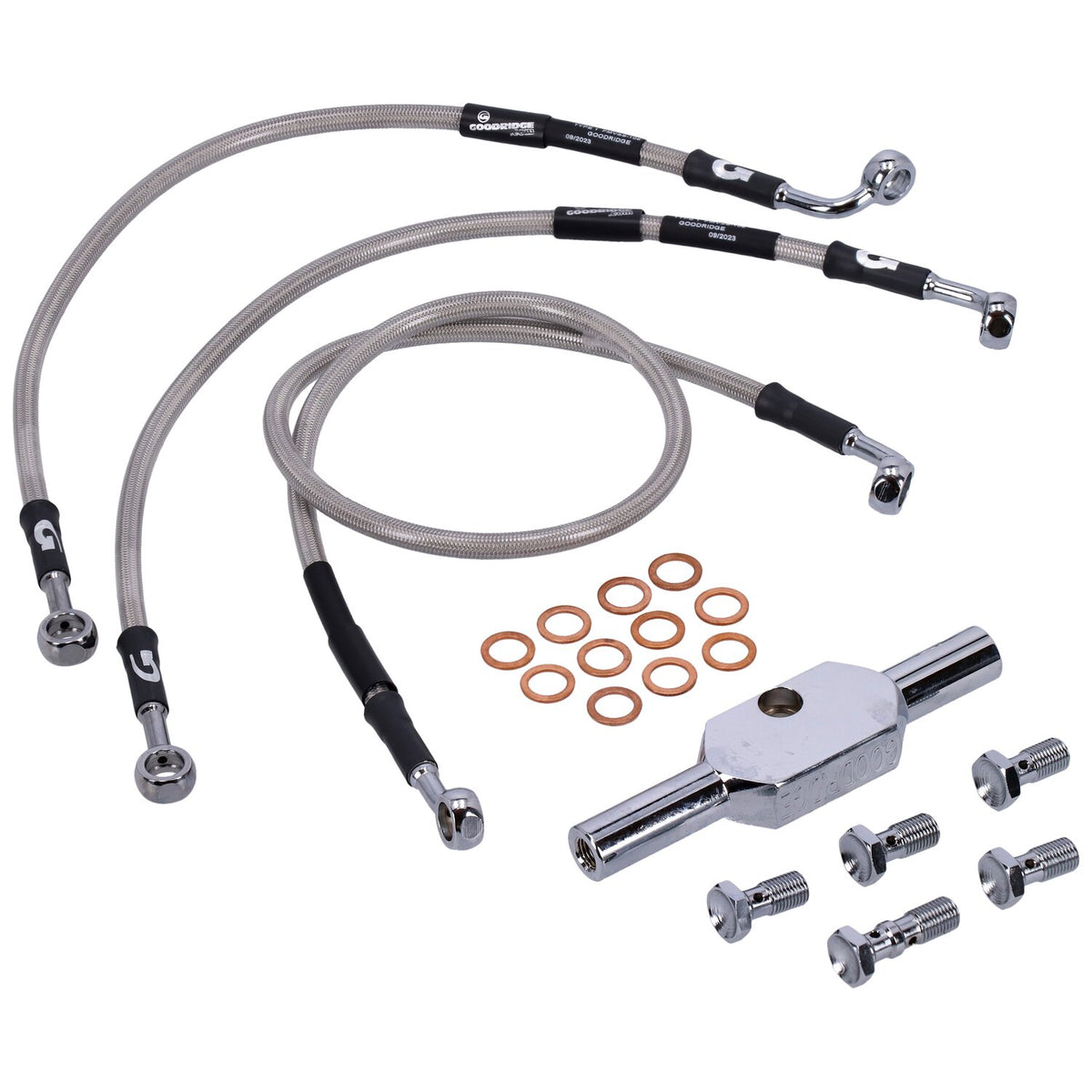 MCS by Goodridge brake line front stainless clear coated