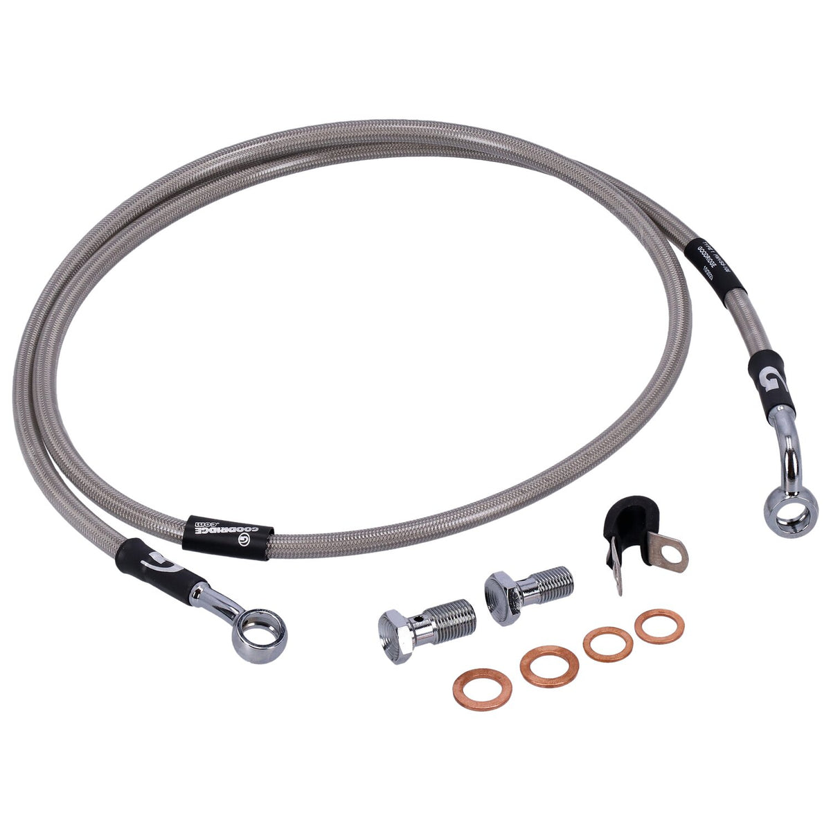 MCS by Goodridge brake line front stainless clear coated