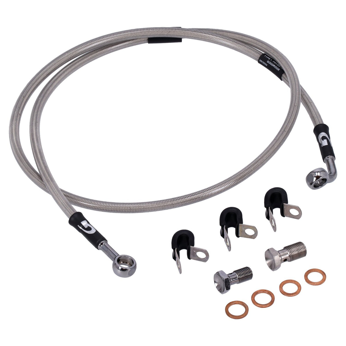 MCS by Goodridge brake line front stainless clear coated