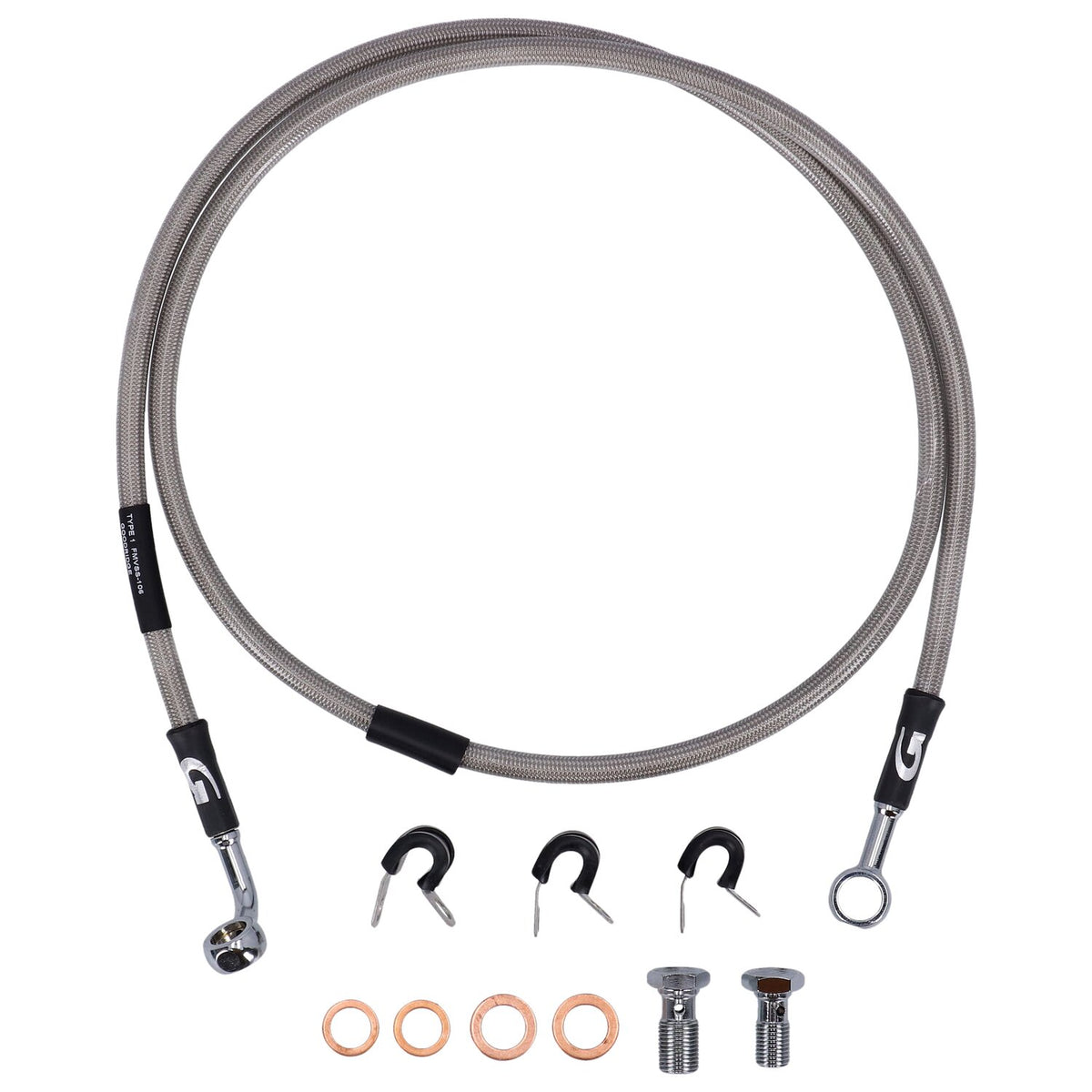 MCS by Goodridge brake line front stainless clear coated