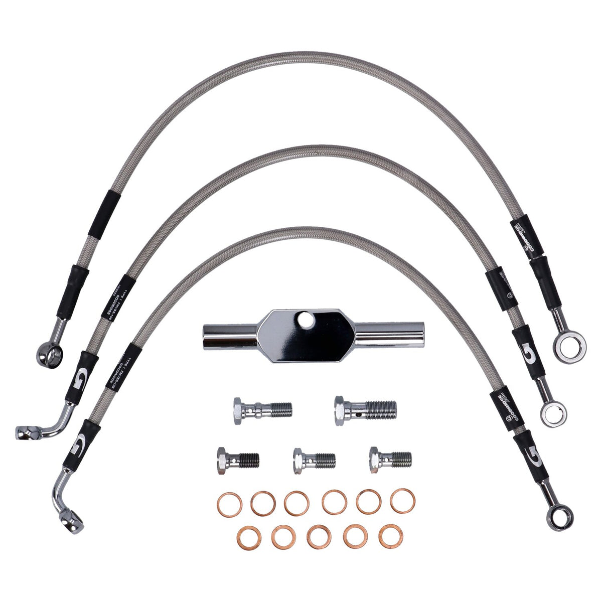 MCS by Goodridge brake line front stainless clear coated