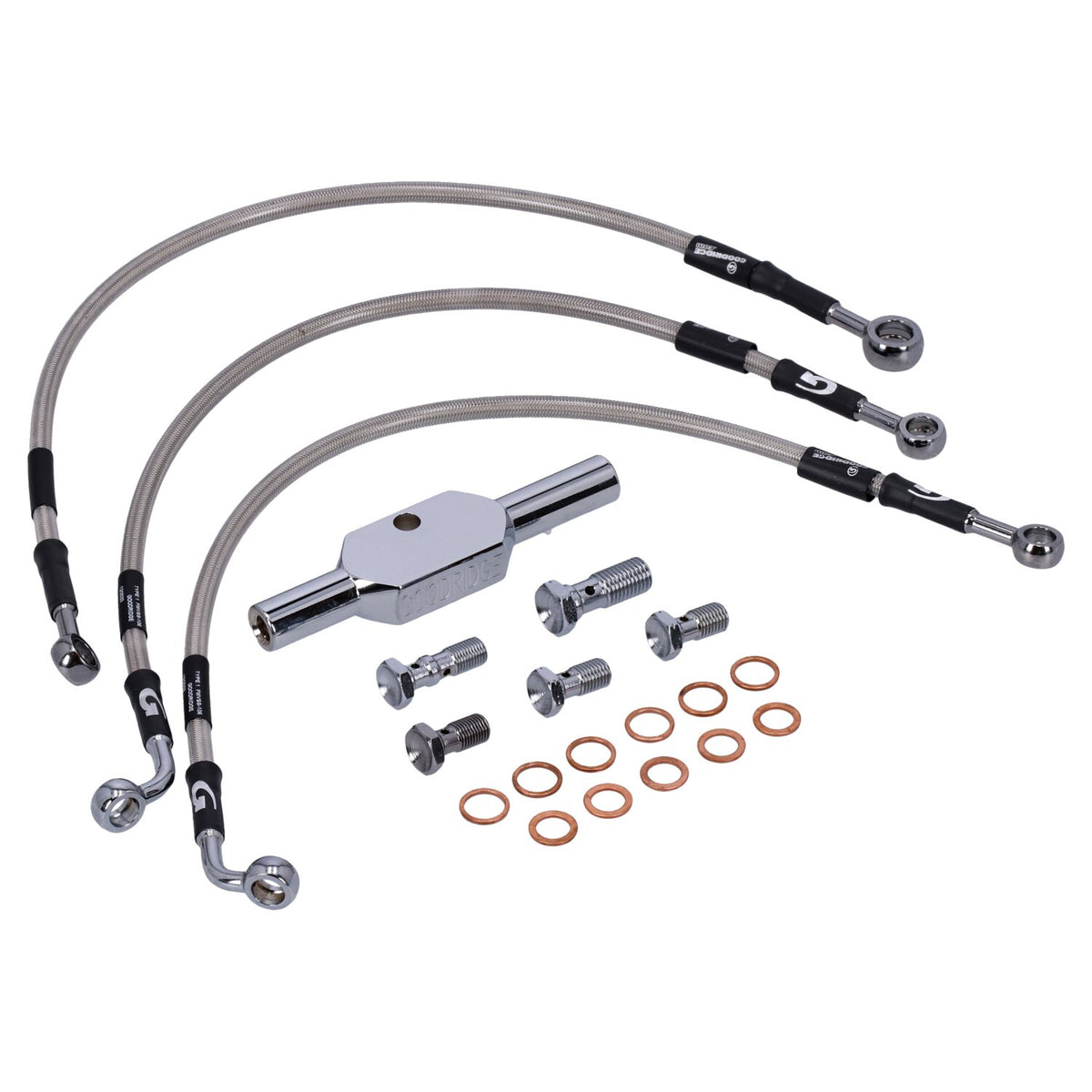 MCS by Goodridge brake line front stainless clear coated