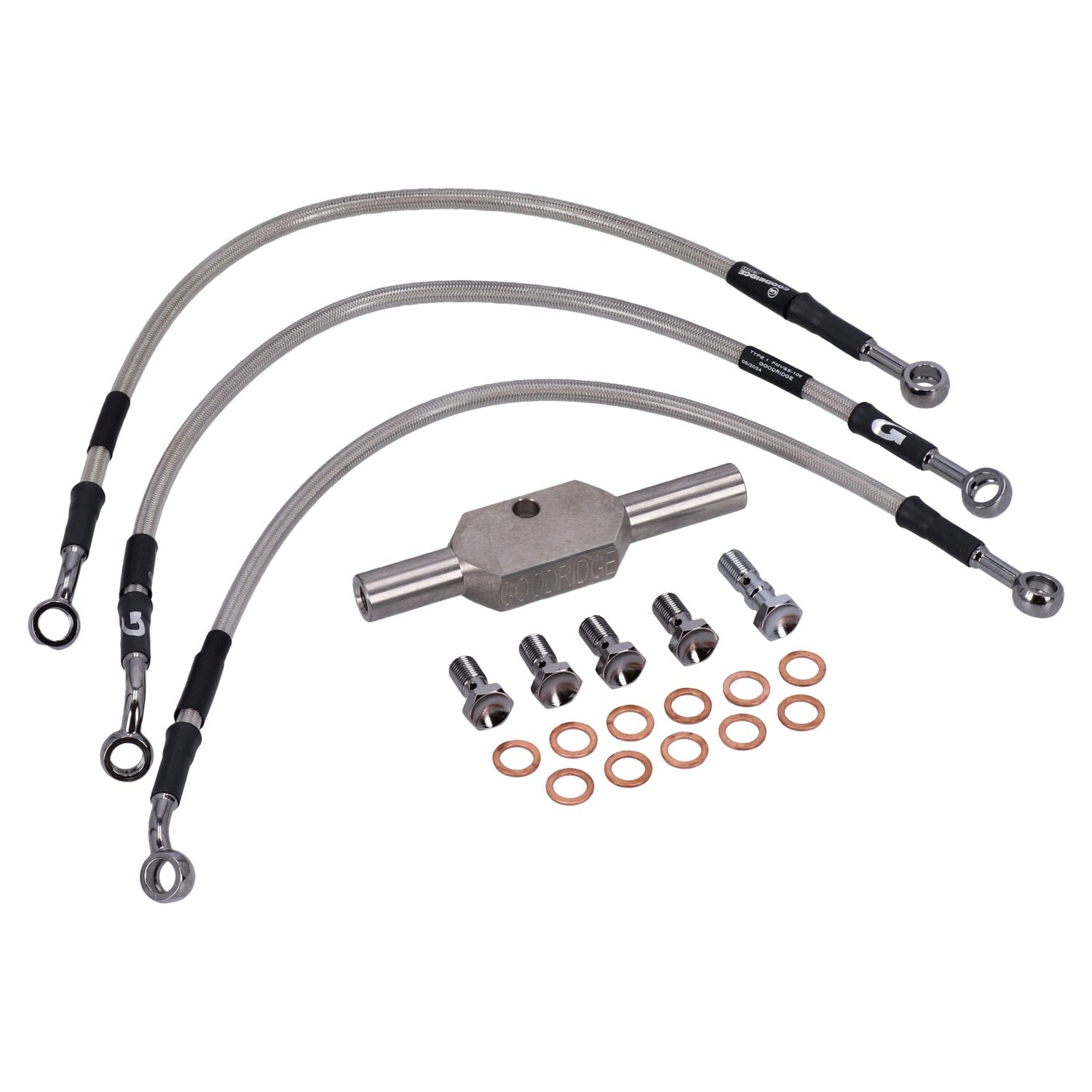 MCS by Goodridge brake line front stainless clear coated