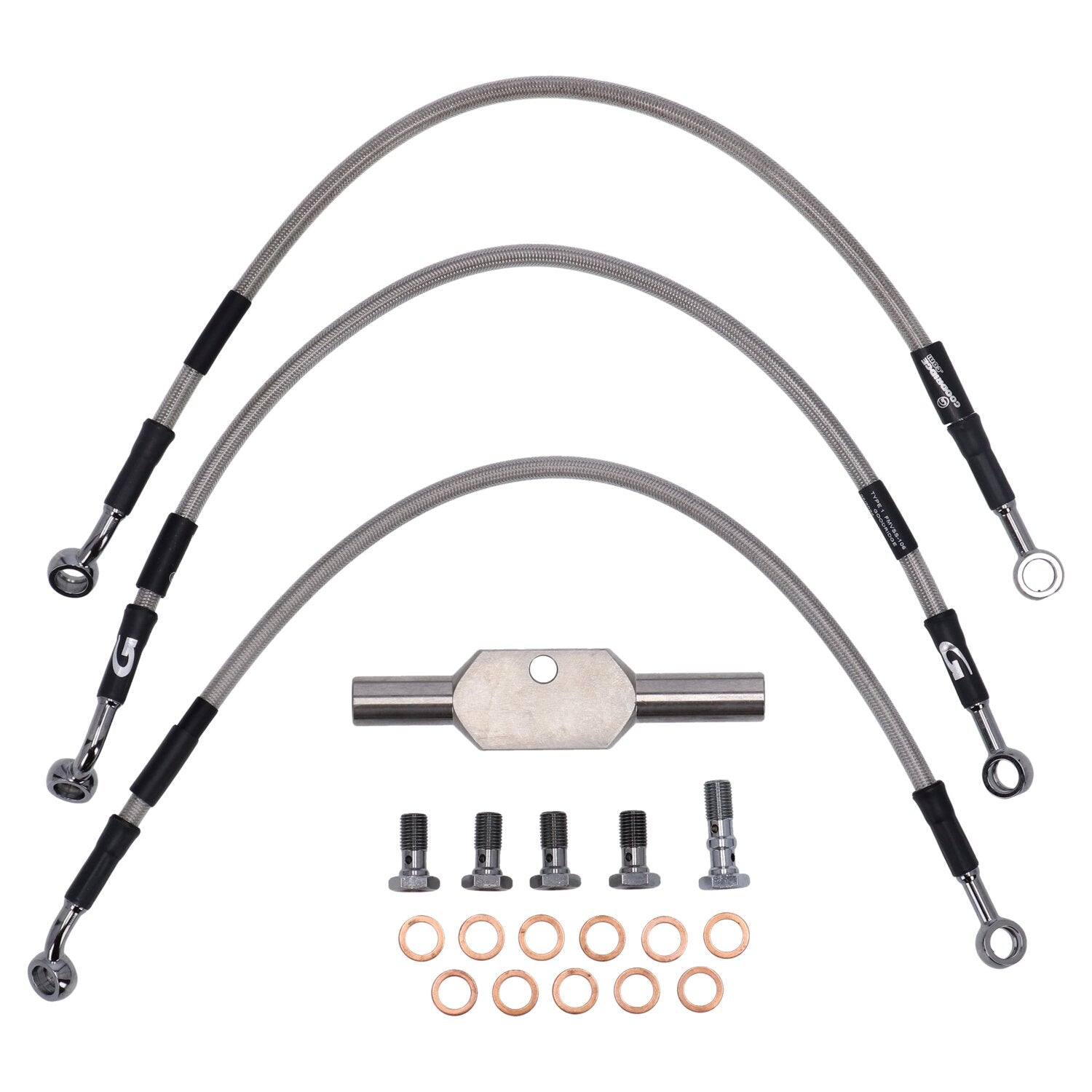 MCS by Goodridge brake line front stainless clear coated