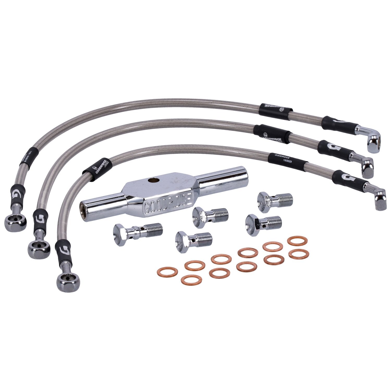 MCS by Goodridge brake line front stainless clear coated