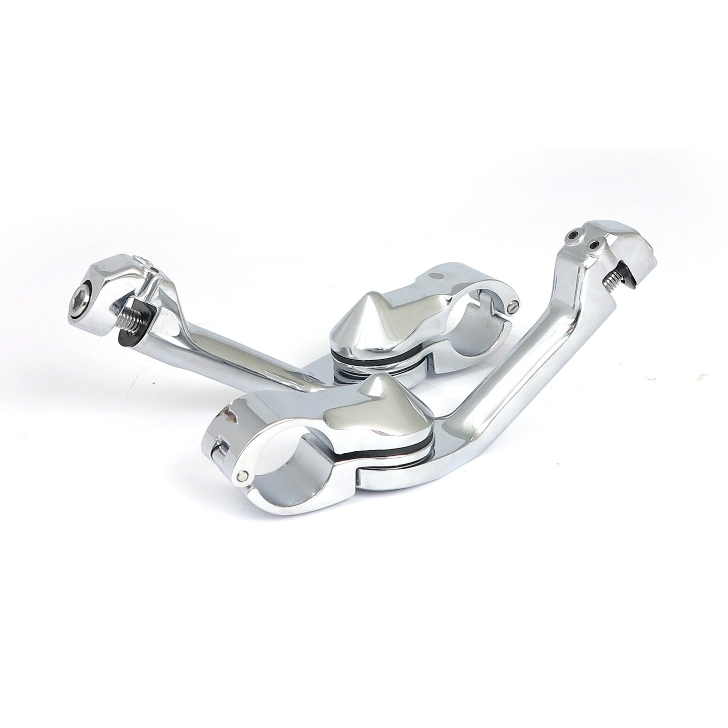 MCS Engine guard angled foot peg mount kit - long - Chrome