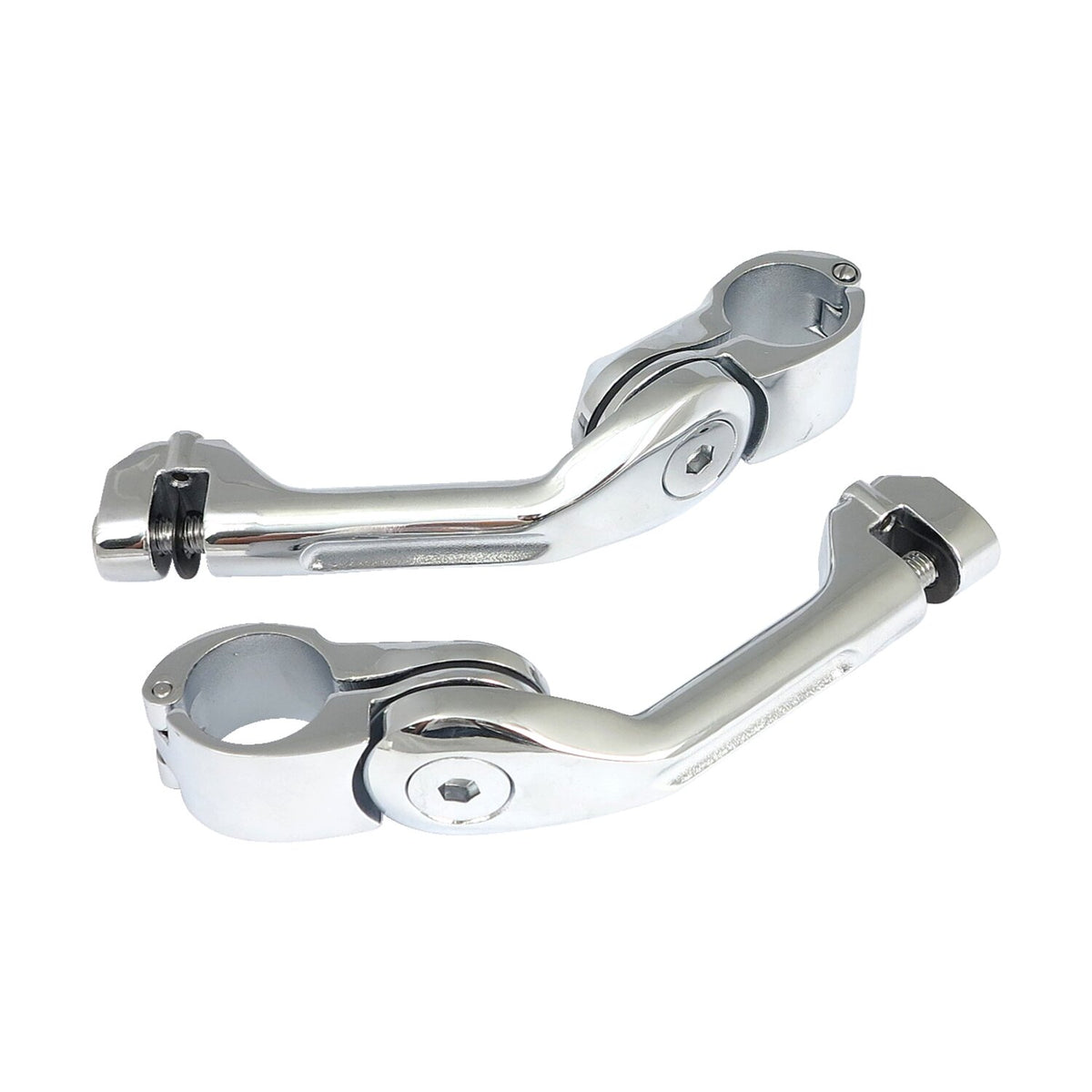 MCS Engine guard angled foot peg mount kit - short - Chrome