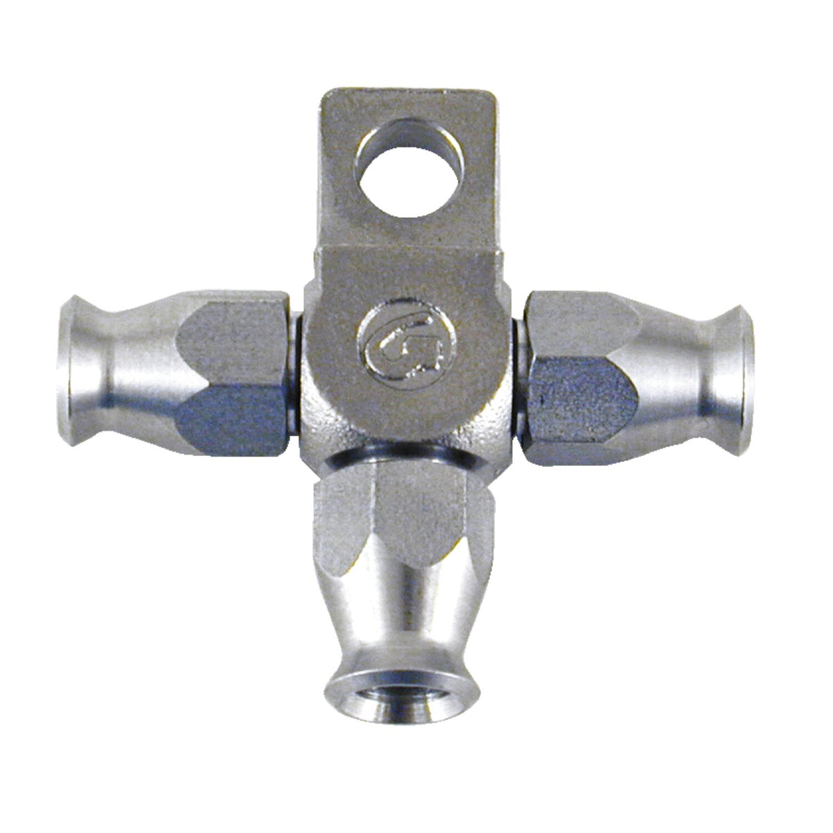 Goodridge t- fitting 3 hose ends - High polished SS