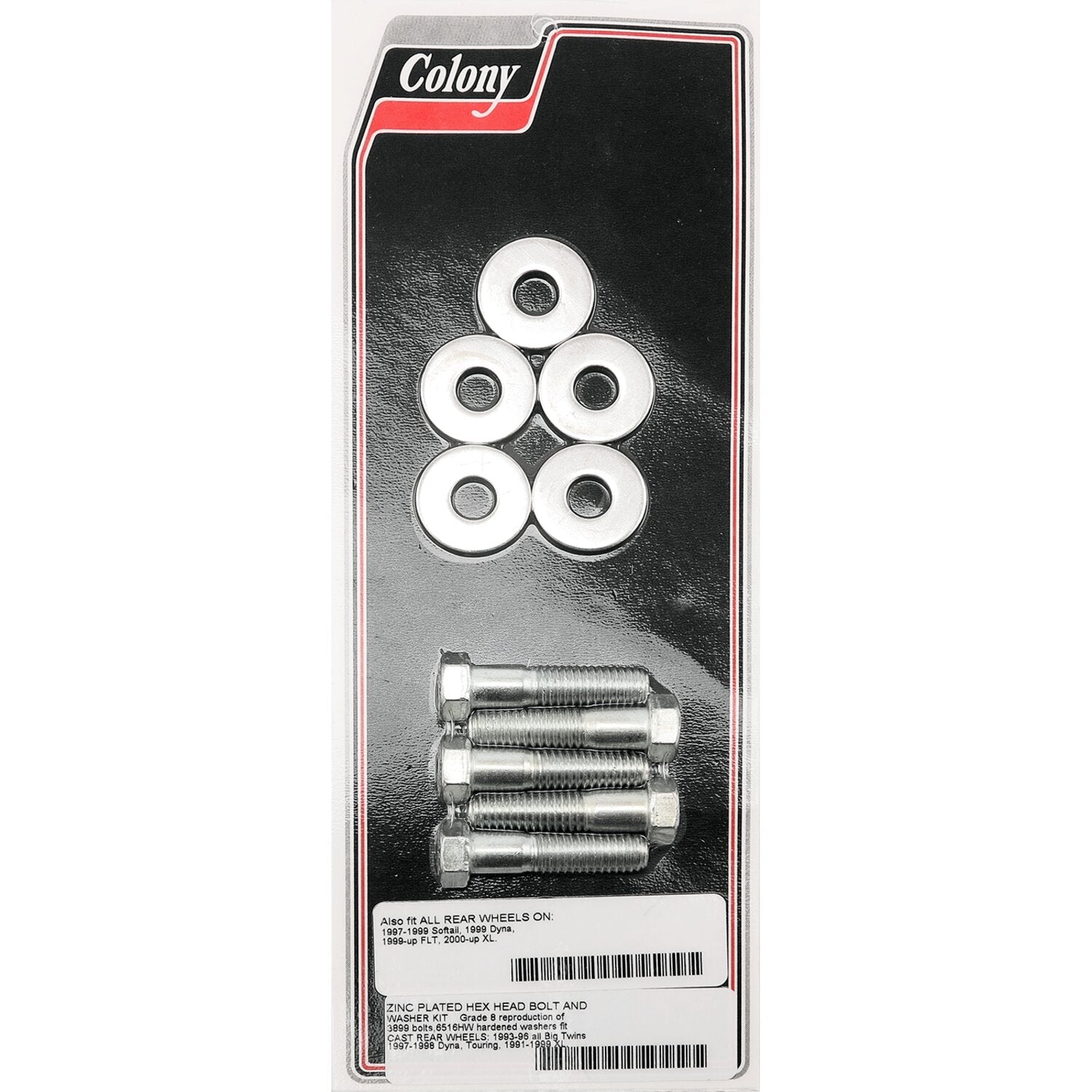 Colony wheel pulley bolt & washer kit - Zinc plated