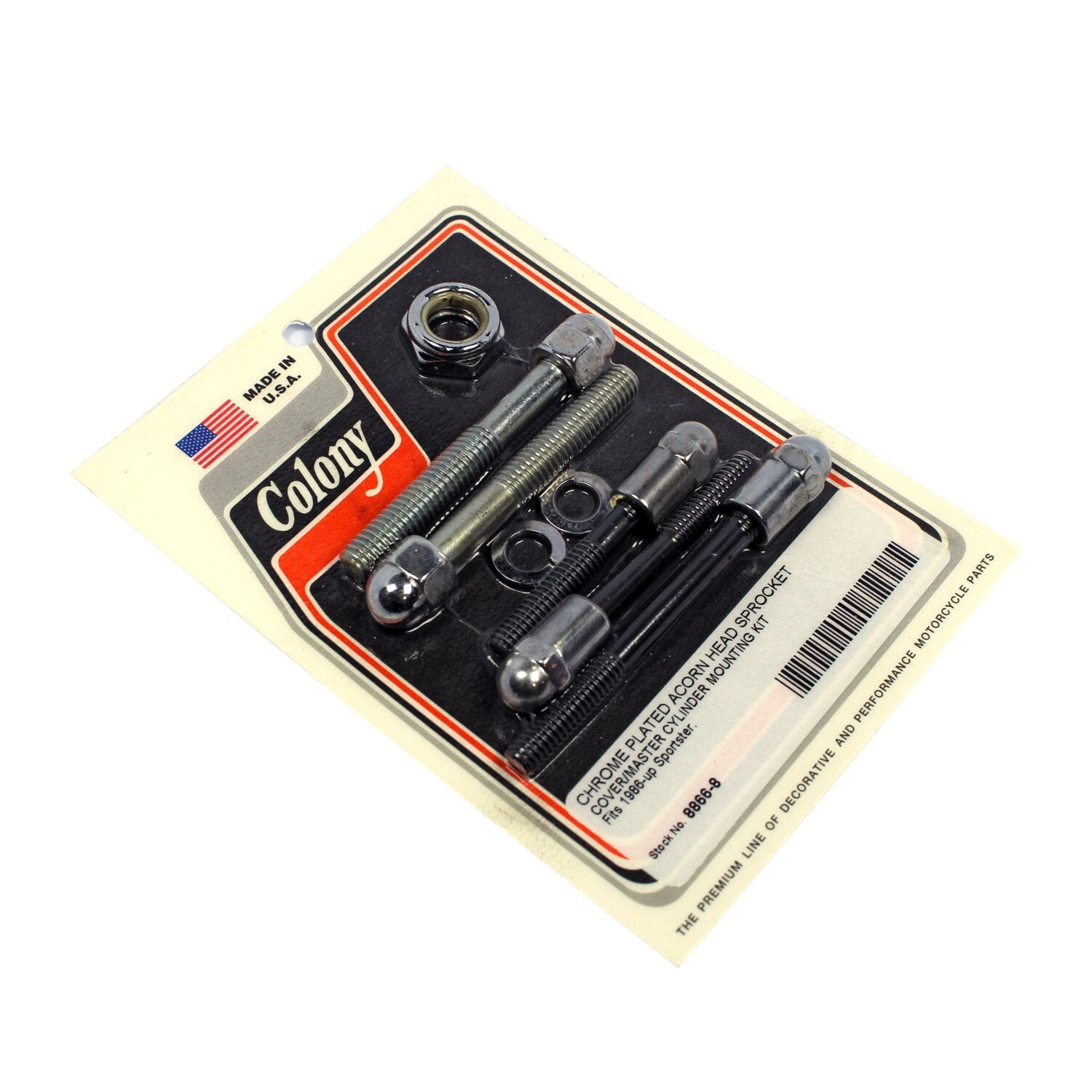 Colony sprocket cover mount kit - Chrome Acorn