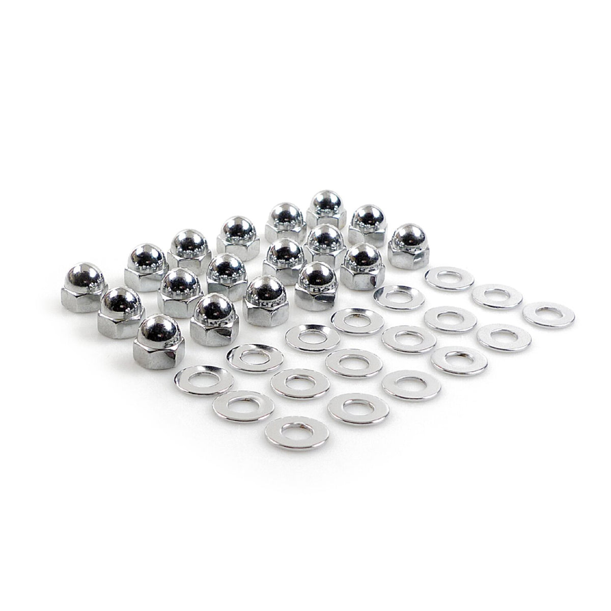 Gardner-Westcott Shovel rocker box top nut kit - Chrome low crown Acorn