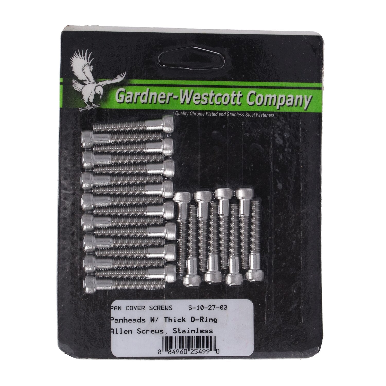 Gardner-Westcott Panhead rocker cover screw kit - SS allen - Long