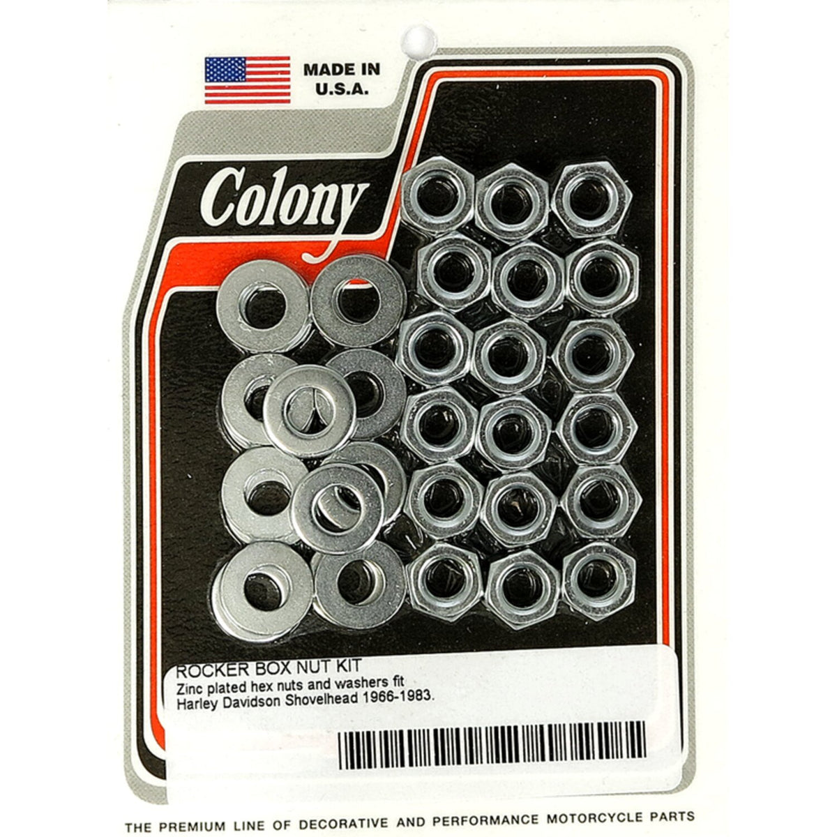 Colony Shovel rocker box top nut kit - Zinc OEM style