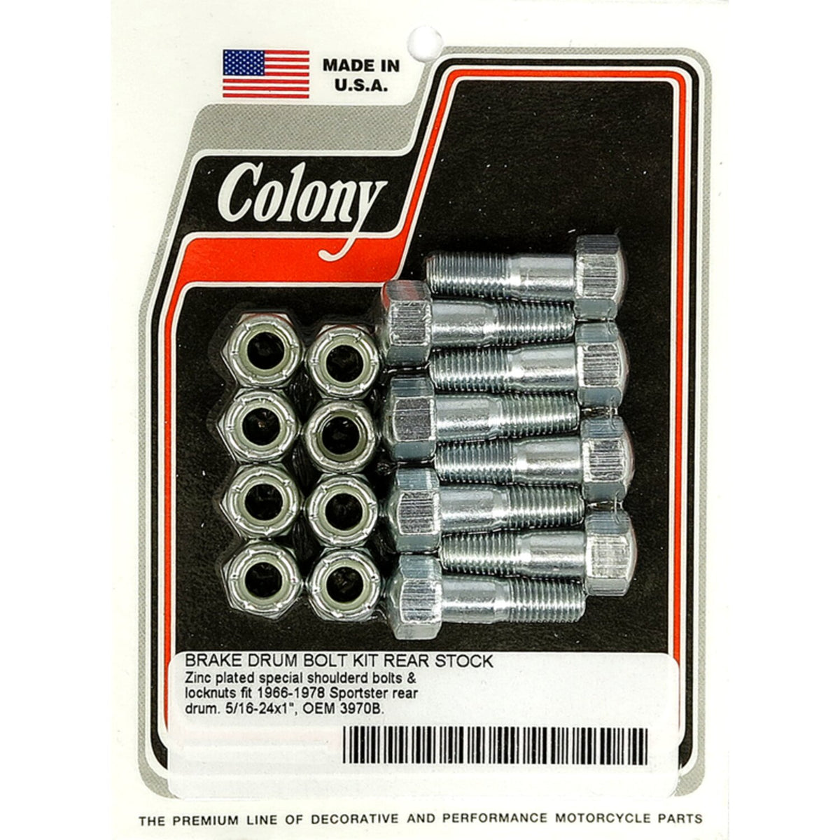 Colony rear brake drum mount kit - Zinc