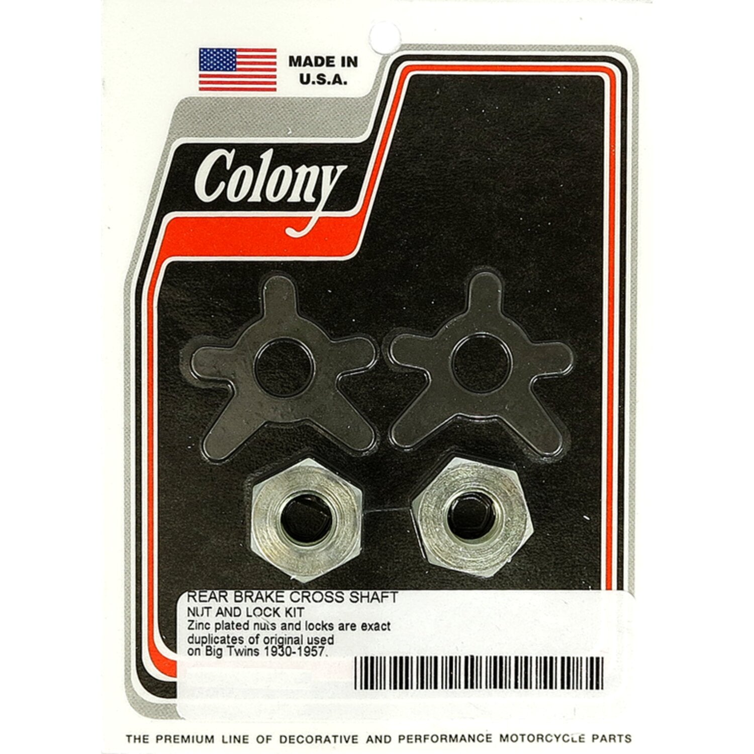 Colony brake shaft lock & nut kit