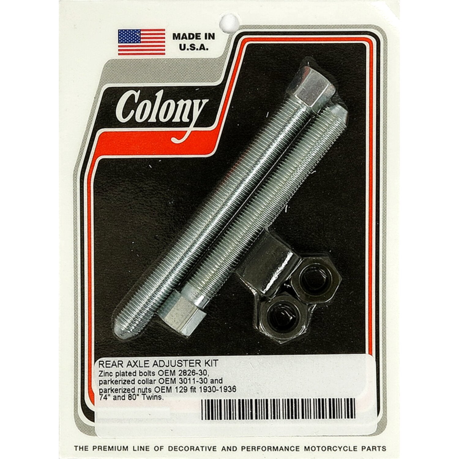 Colony wheel axle adjuster kit