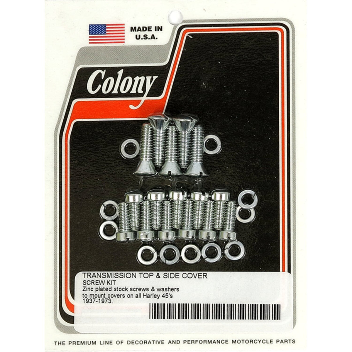 Colony transmission top & side cover screw kit - Zinc