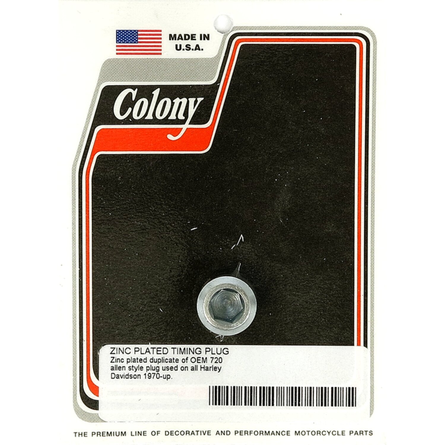 Colony timing plug - OEM style allen - Zinc