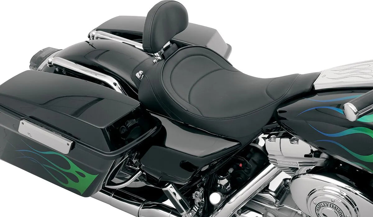 Drag Specialties Backrest Compatible Solo Seat - For Harley Davidson