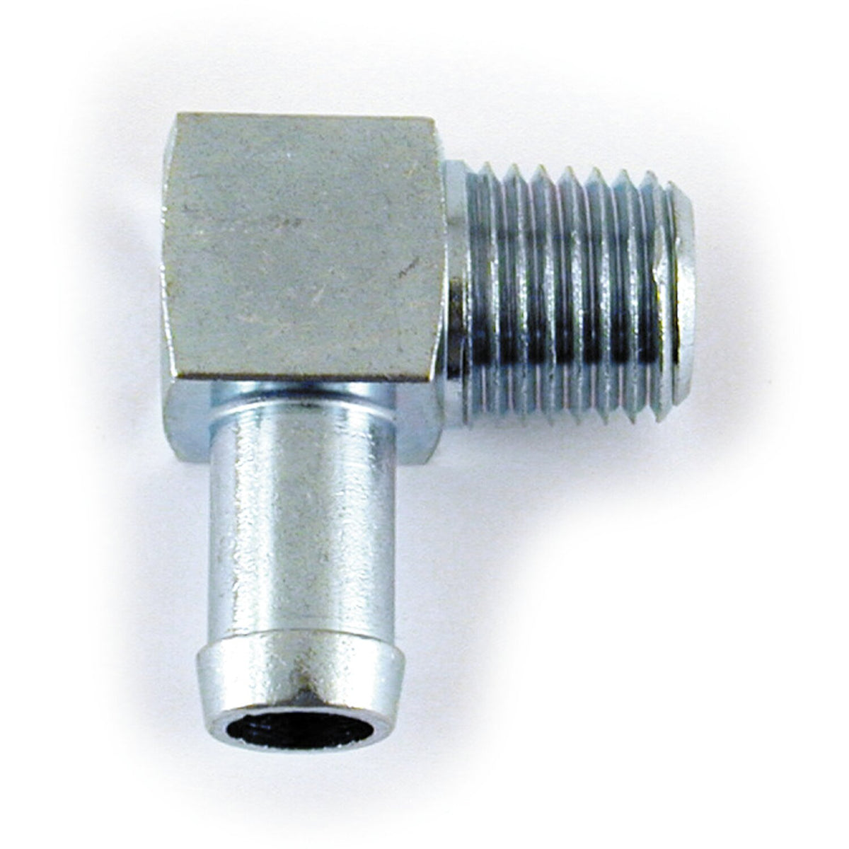 MCS Oil hose fitting 90 degrees - 1/4" NPT to 3/8" - Chrome