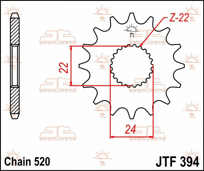 Jt Sprockets Front Sprocket - 520 Chain, 16 Tooth
