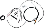 La Choppers Black Vinyl Braided Handlebar Cable/Brake Line Kit