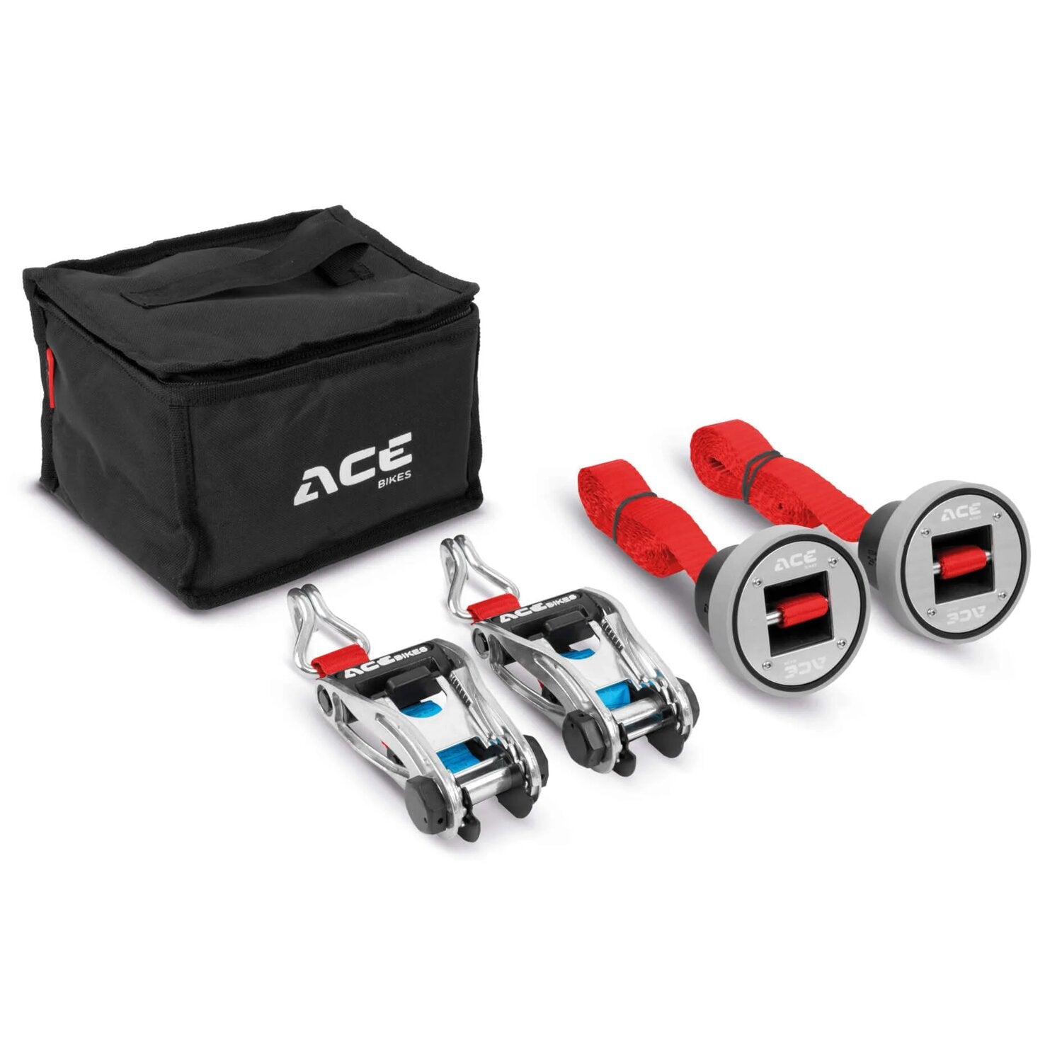 AceBikes CapStrap BMW open axle tie-down system