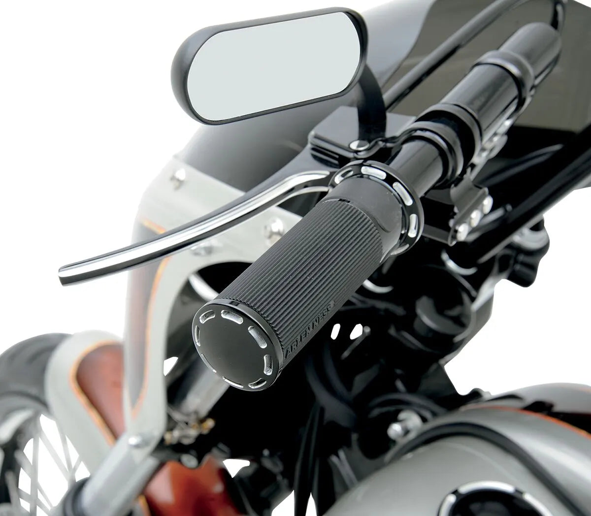 Arlen Ness Slot Track Grips - Black Anodized