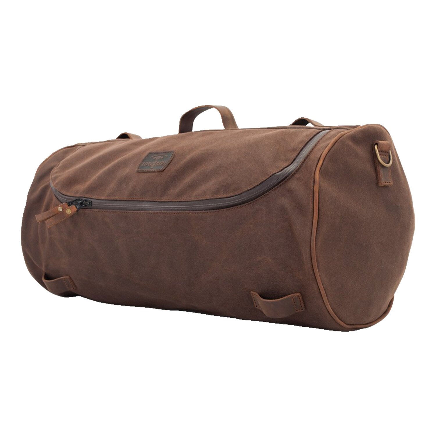 LongRide roll bag waxed cotton wide - Brown wax