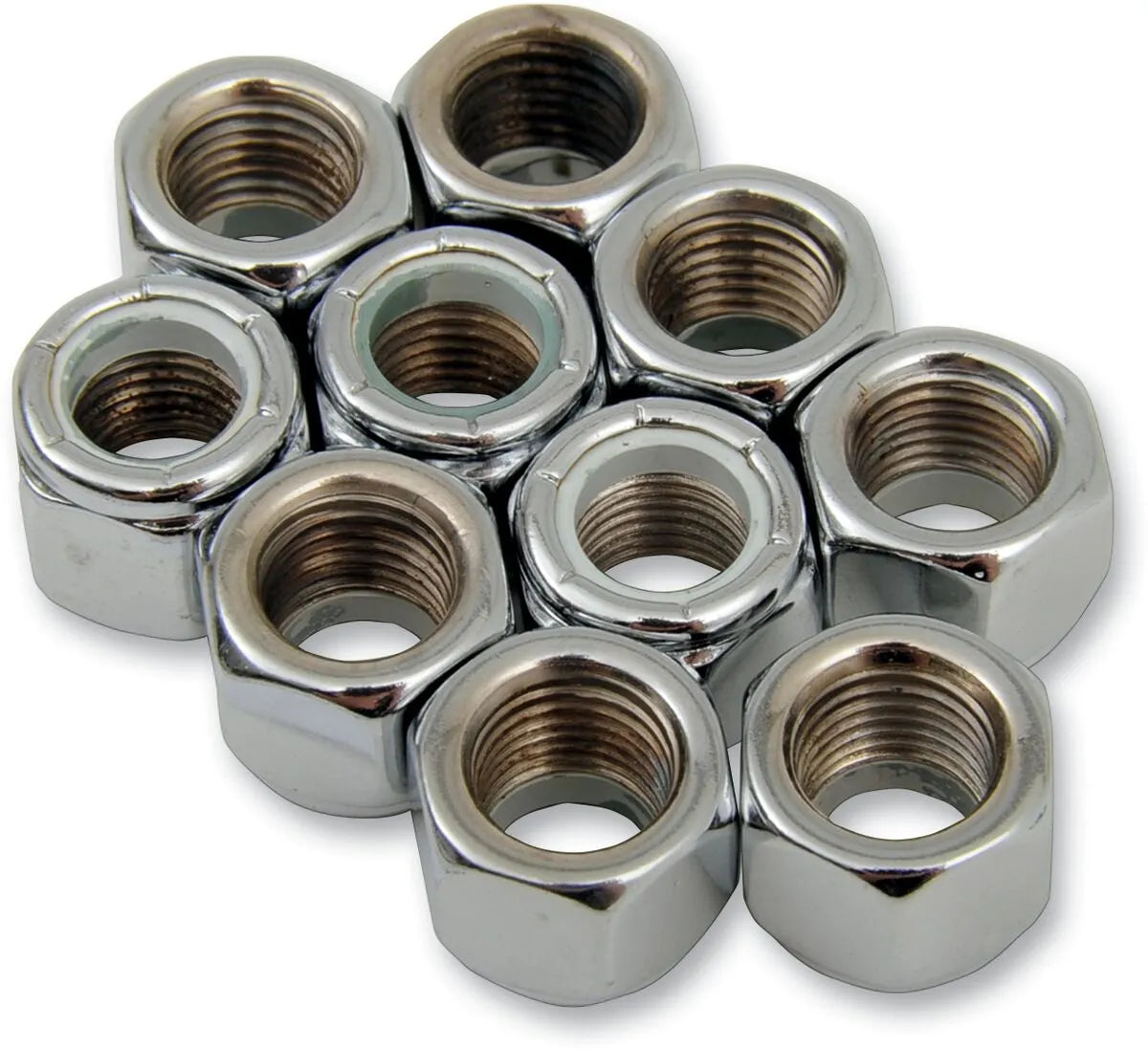 Drag Specialties Chrome 3/8-24 Nylon Insert Nuts