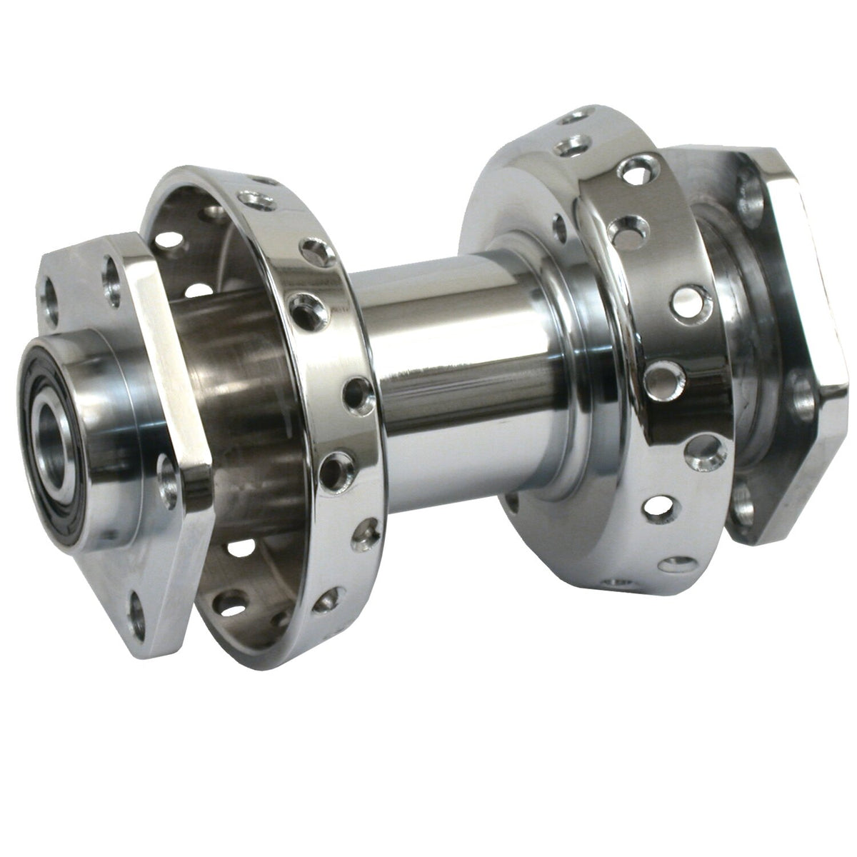 MCS Chrome dual flange hub assy rear