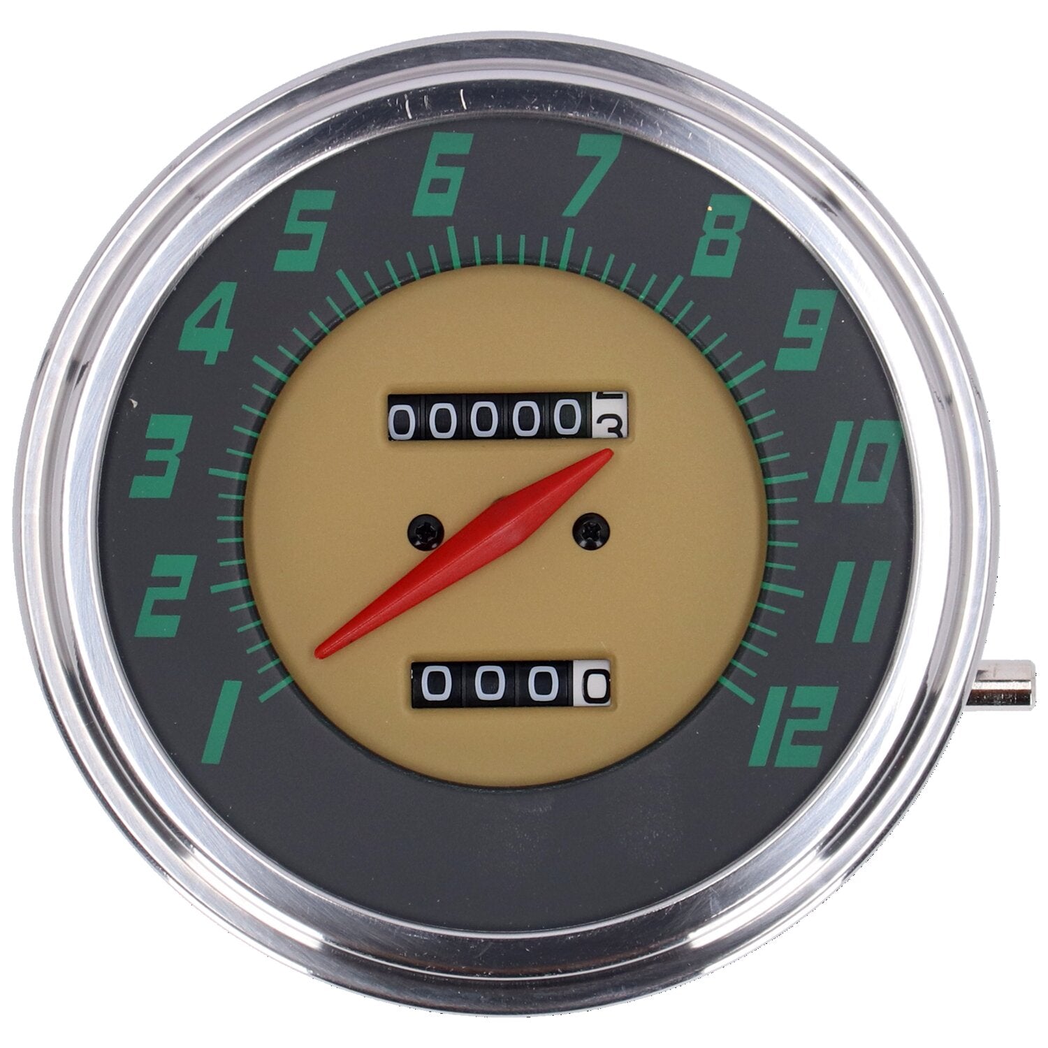 MCS FL speedometer '48-61 face' green - 2:1 mph