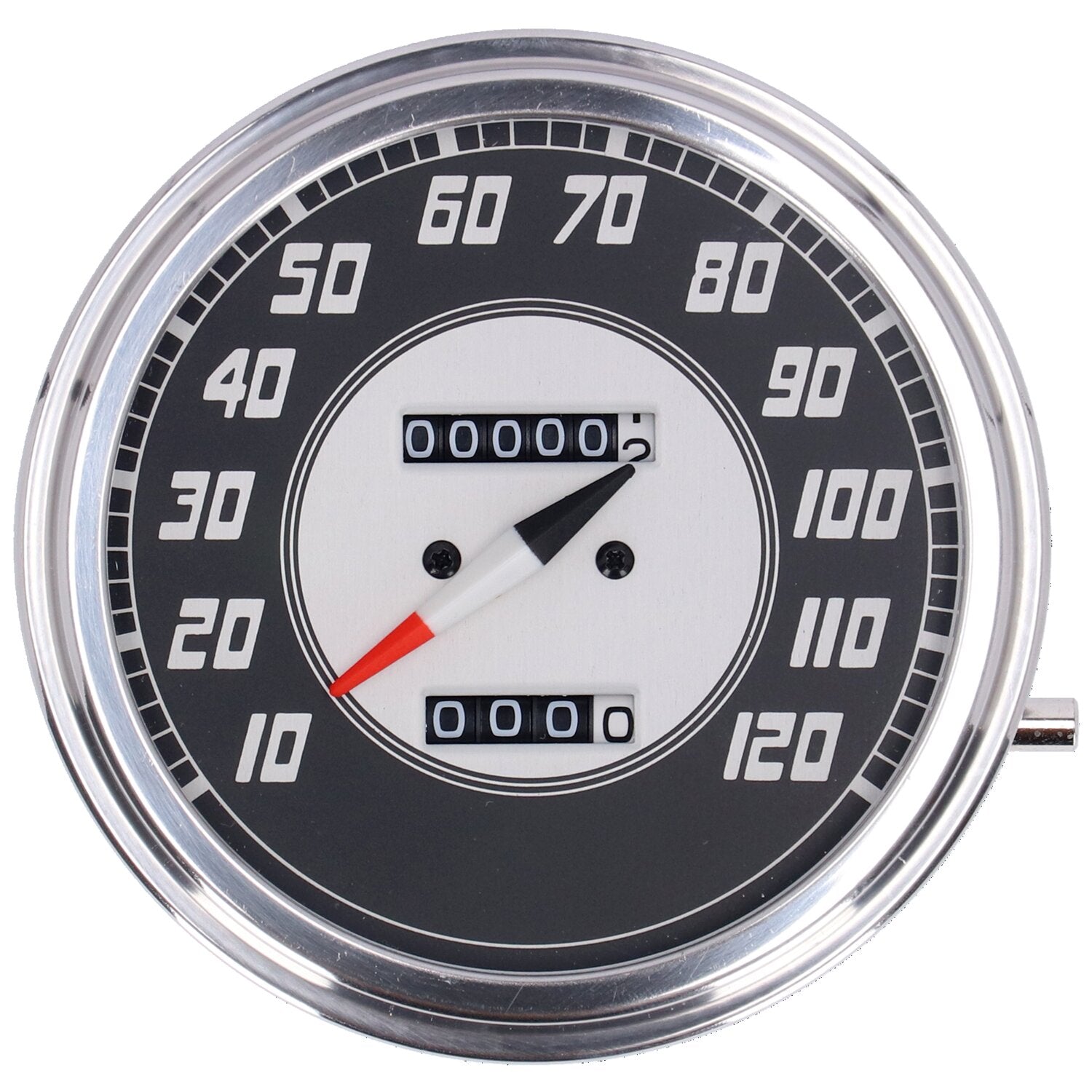 MCS FL speedometer '46-47 face' silver/black - 2:1 mph