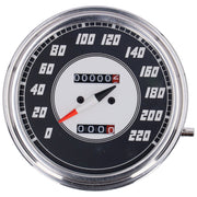 MCS FL speedometer '46-47 face' silver/black - 2:1 kmh