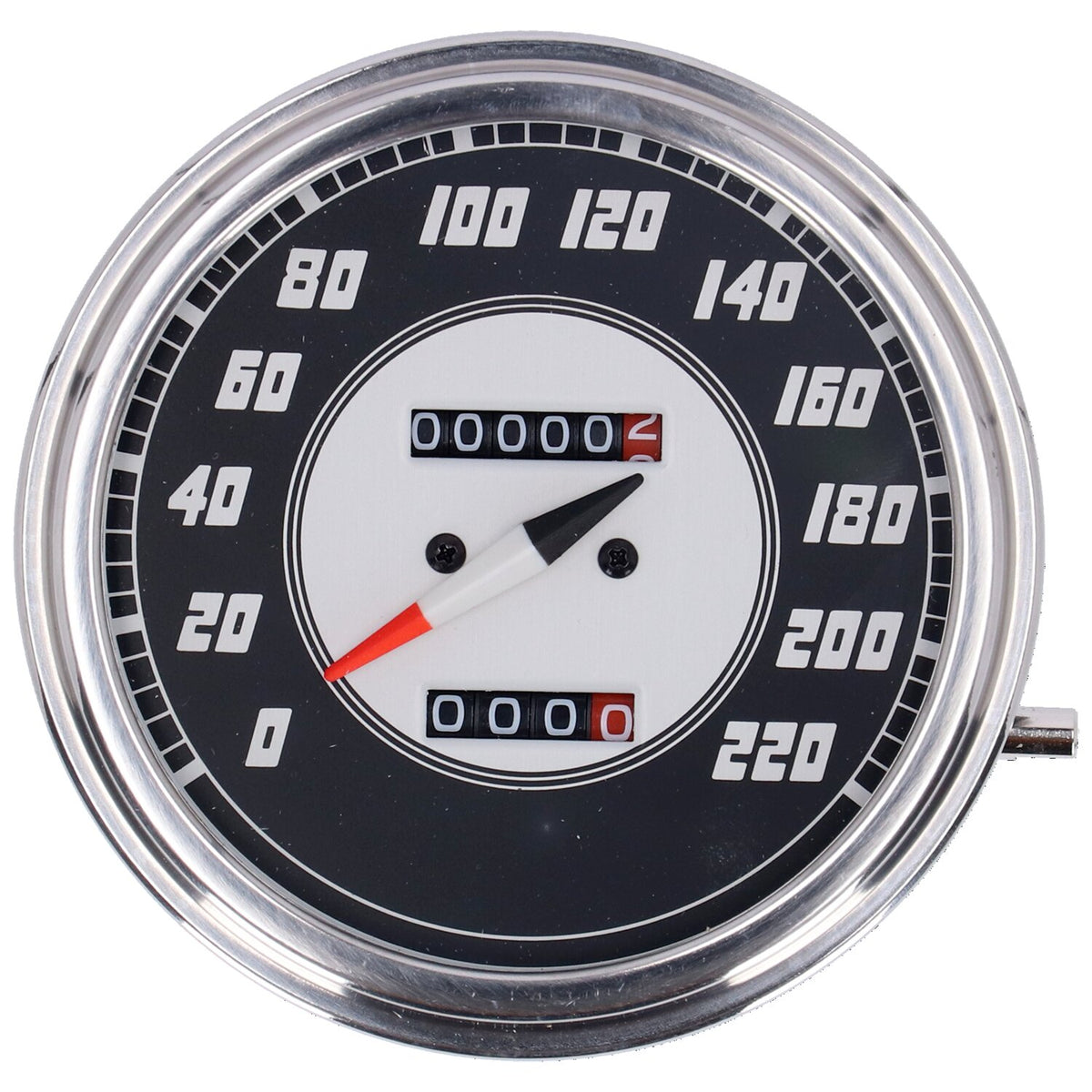 MCS FL speedometer '46-47 face' silver/black - 2:1 kmh