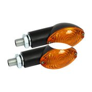 MCS Cateye mini turn signals 20mm stem black with amber lens