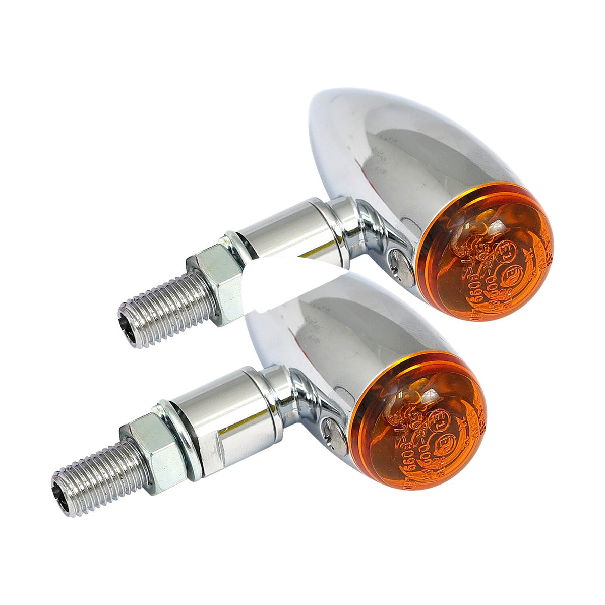 MCS Micro bullet 12v halogen turn signals - Chrome plain