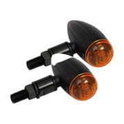 MCS Micro bullet 12v halogen turn signals - Black grooved
