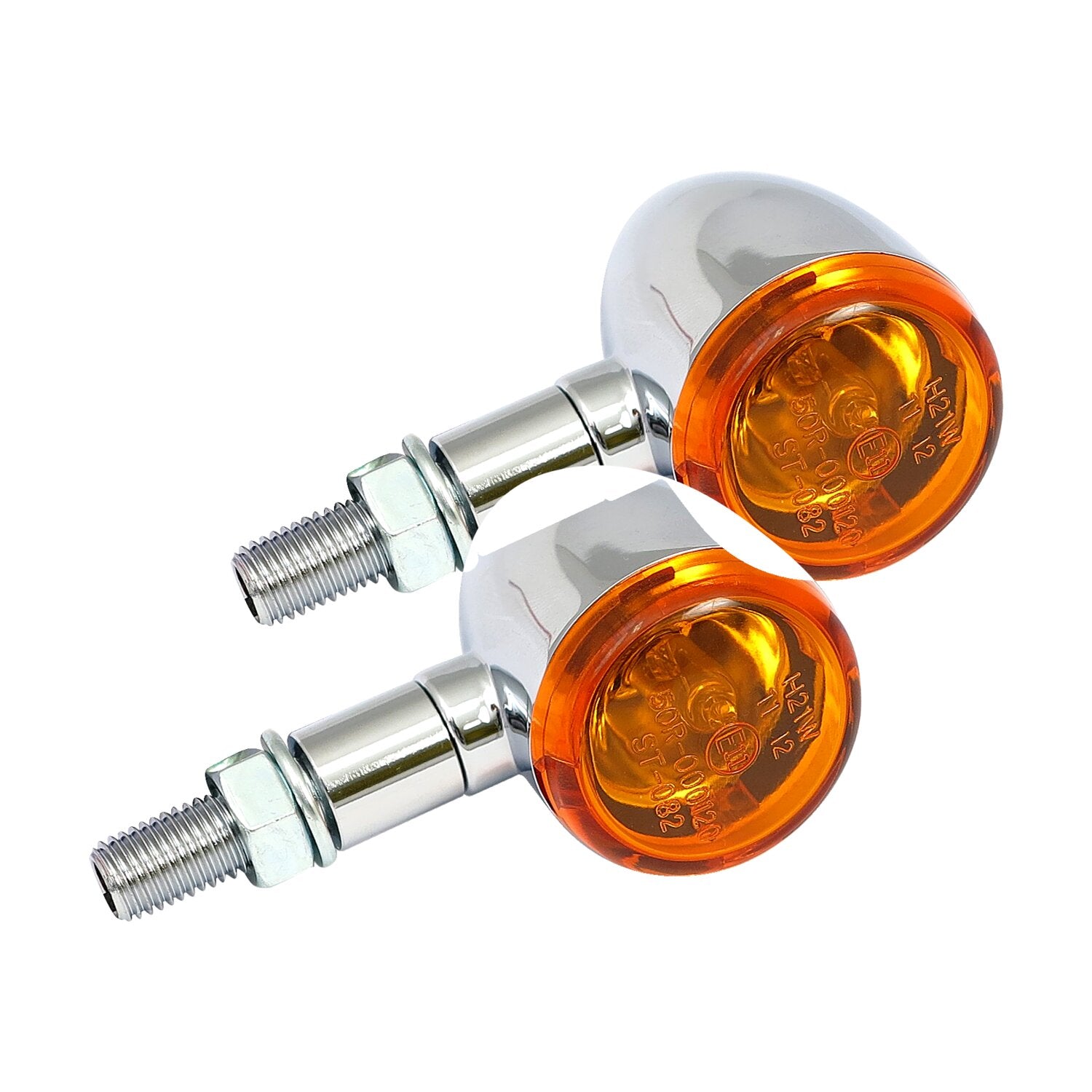 MCS Mini bullet halogen turn signals - Chrome plain