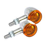 MCS Mini bullet halogen turn signals - Chrome grooved