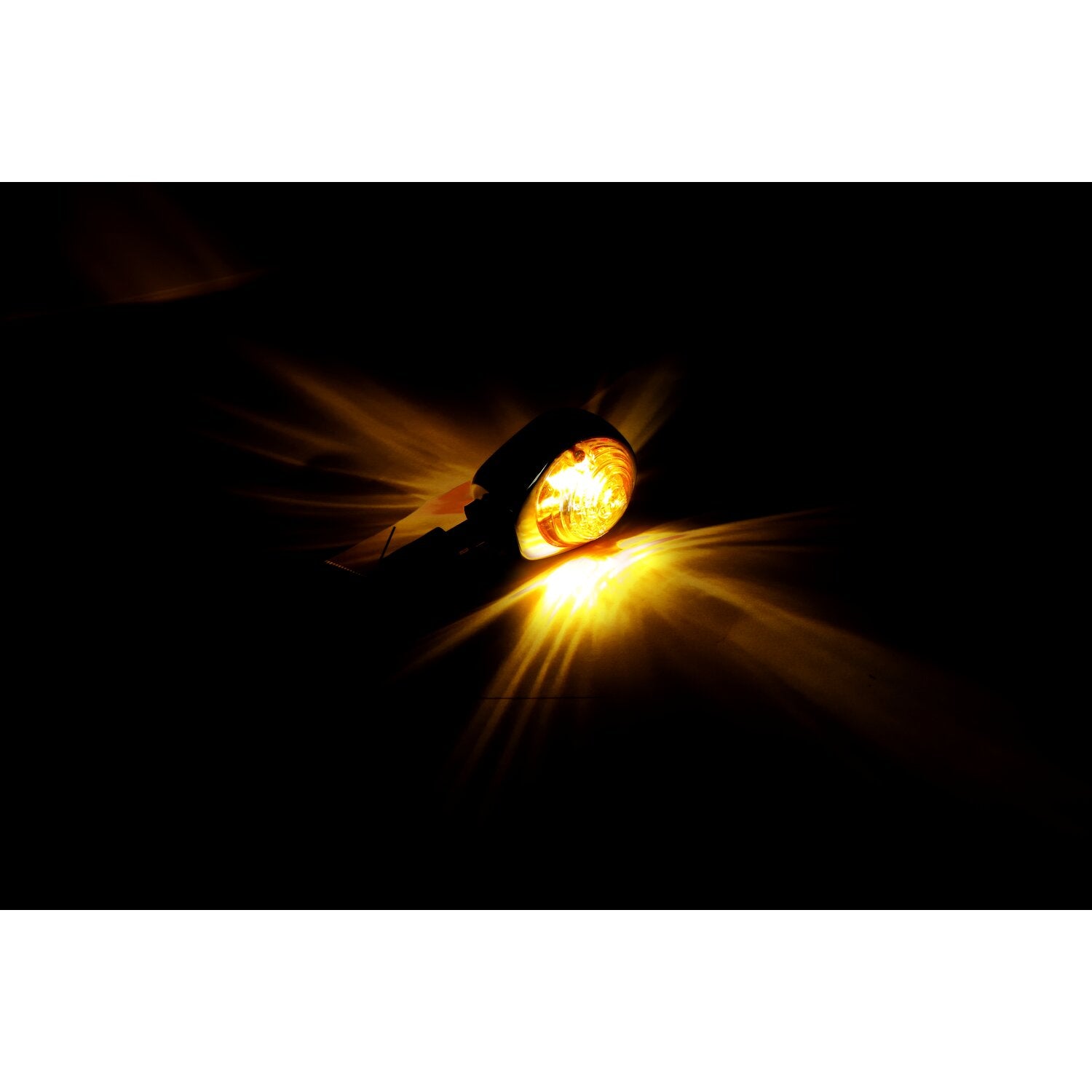 MCS Full size bulls-eye in-bar turn signals - Chrome - Amber lens
