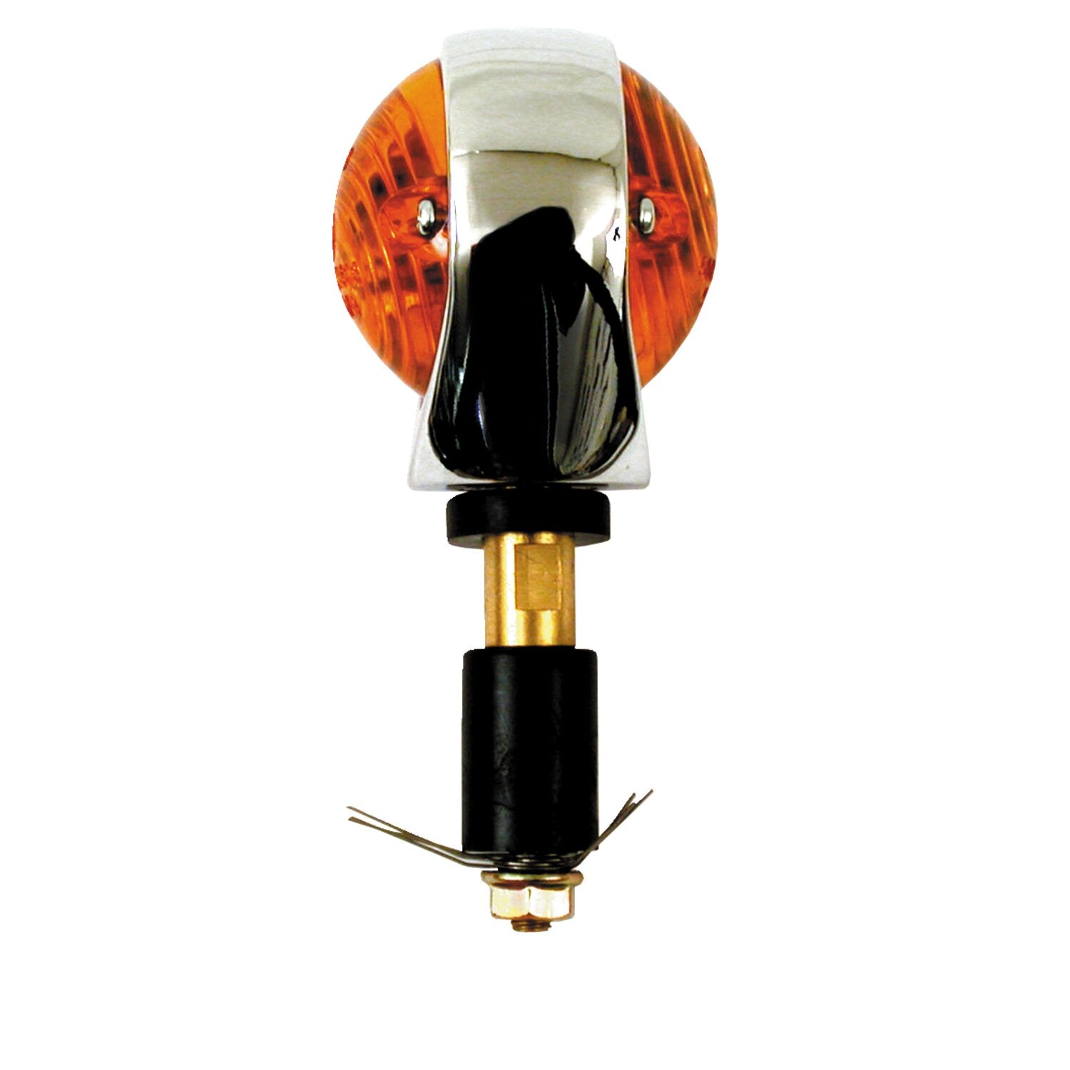 MCS Full size bulls-eye in-bar turn signals - Chrome - Amber lens