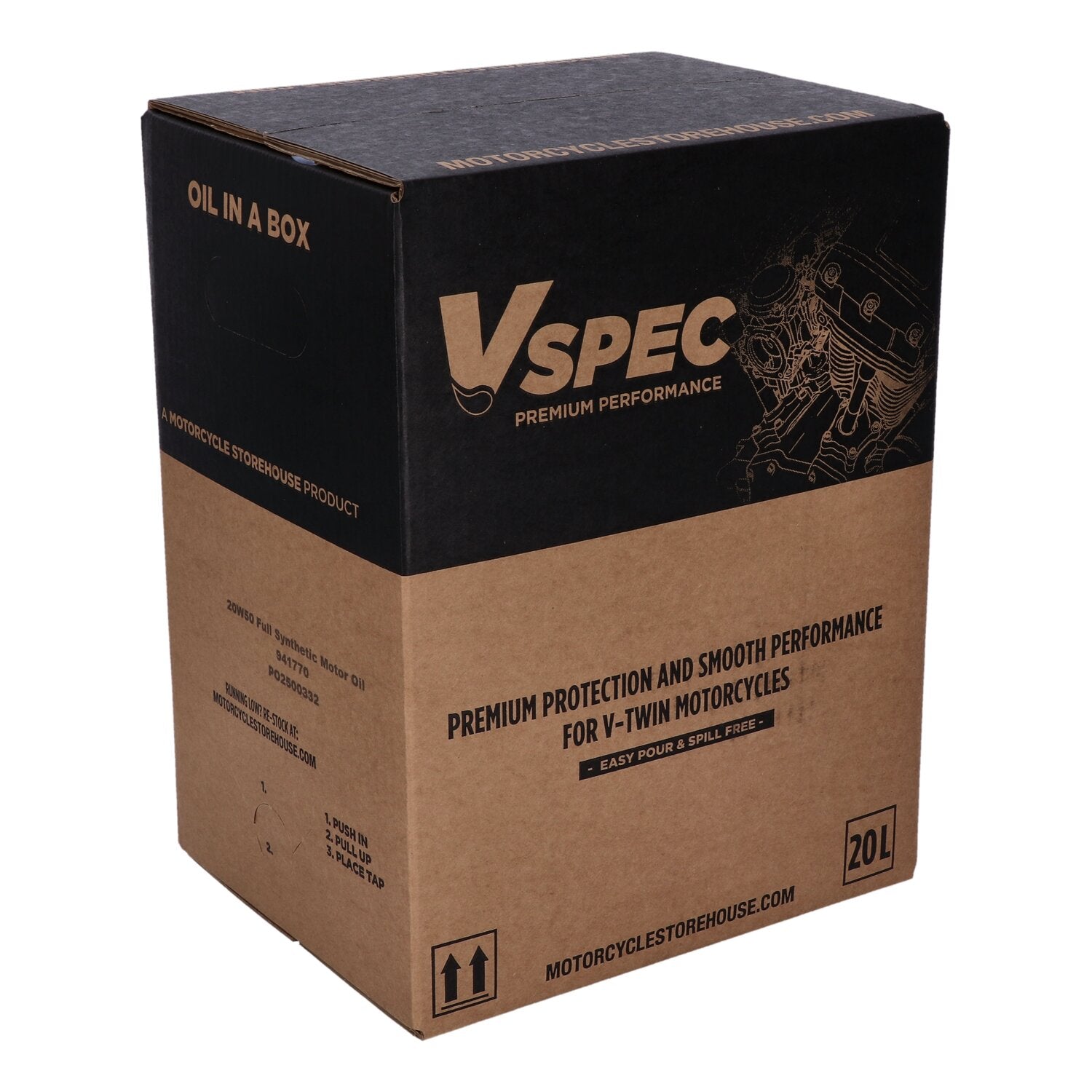 Vspec 20W50 Full Synthetic motor oil - 20 liter box