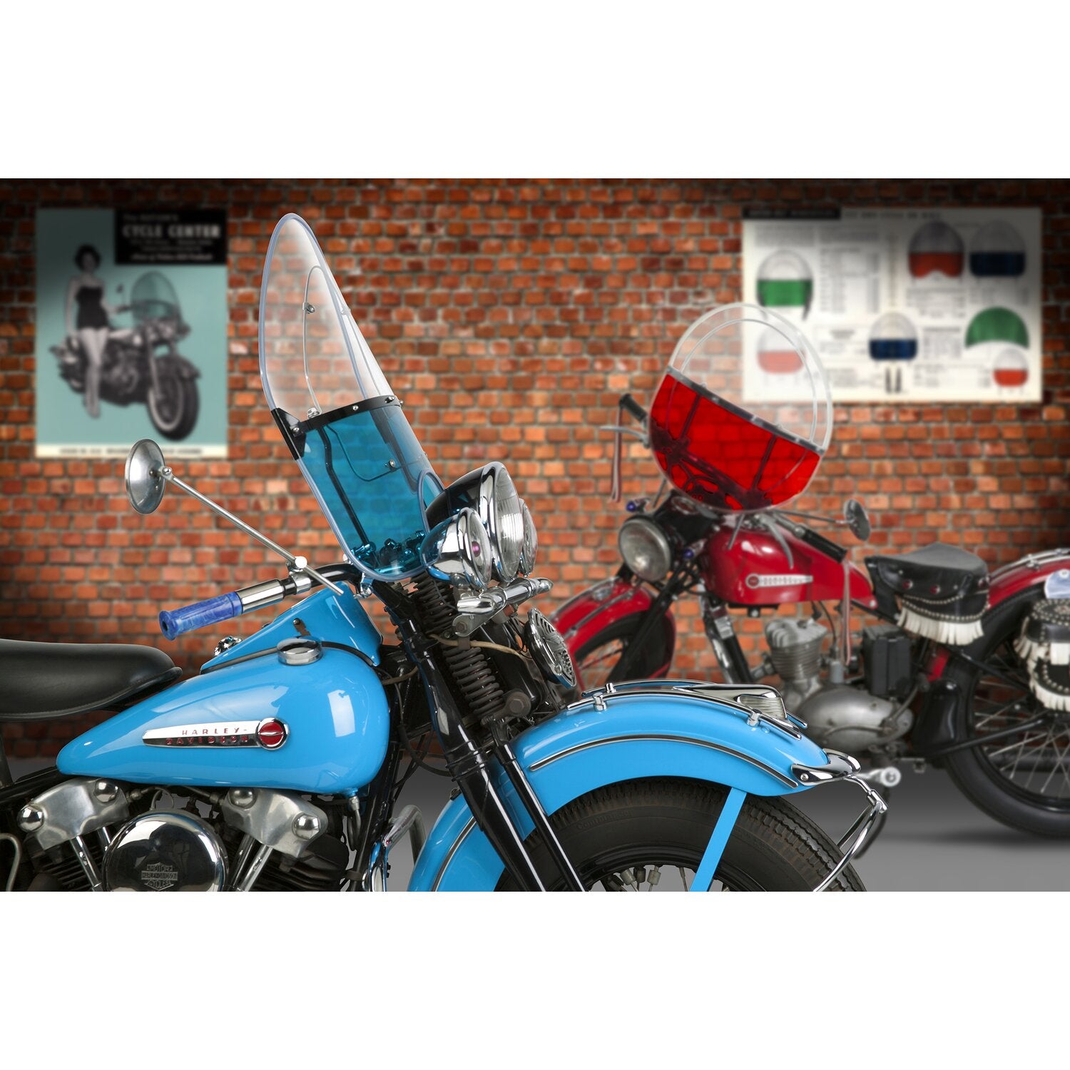 National Cycle 'Vintage' reproduction beaded windshield - Red lower