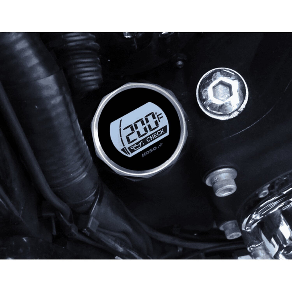 KOSO oil tank dipstick with display - Silver body