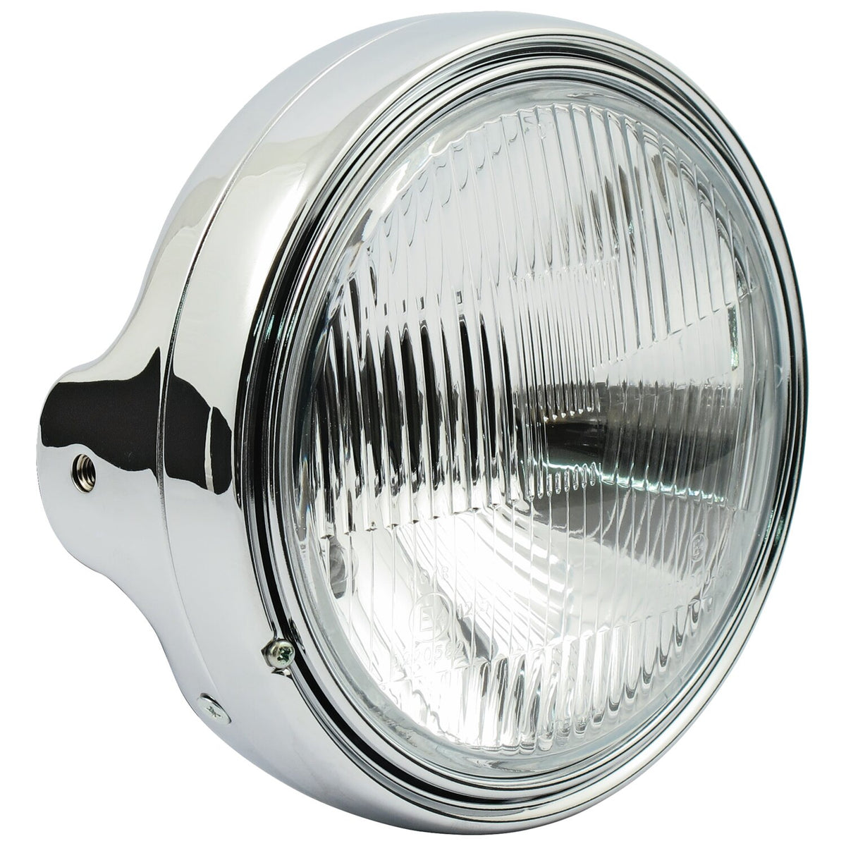 MCS LTD style 7" H4 headlamp - side mount - Chrome
