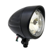 MCS Bullet 4" H4 headlamp - Ribbed & visor - Black