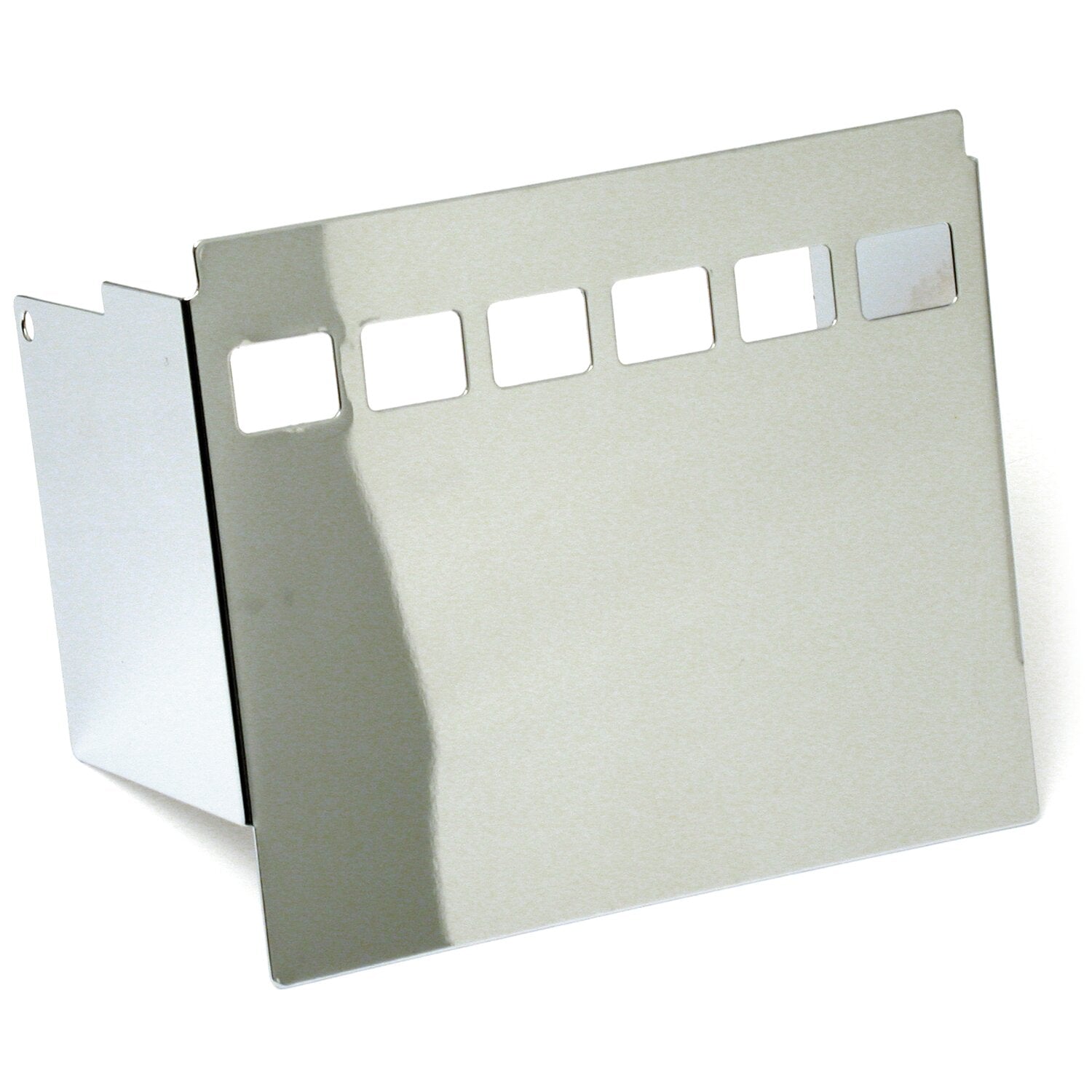 MCS Battery side cover smooth with 6-hole window - Chrome